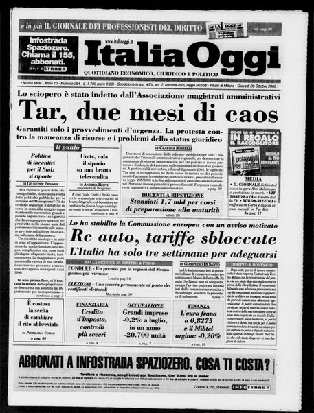 Italia oggi : quotidiano di economia finanza e politica